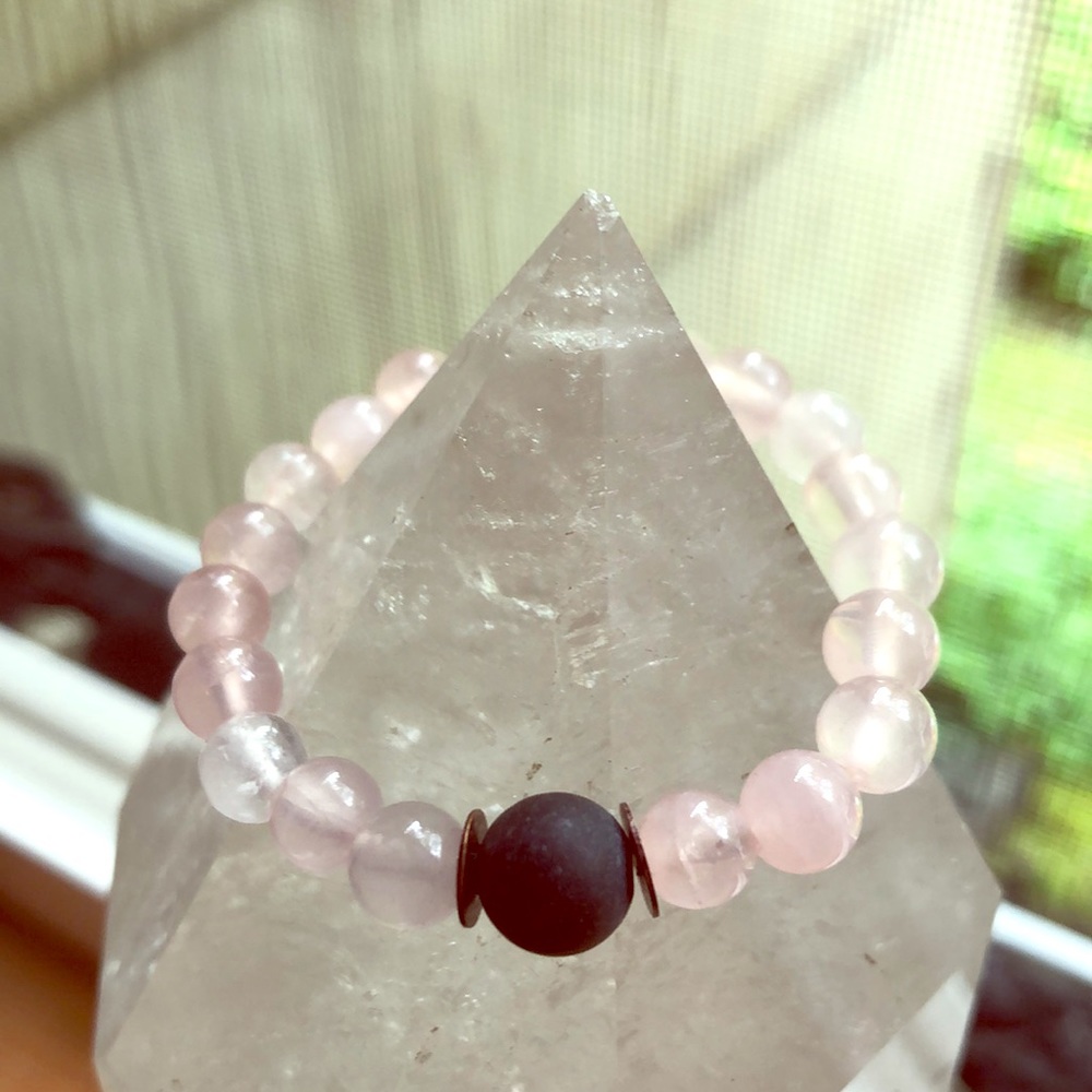 • LOVE • Rose Quartz + Shungite Bracelet